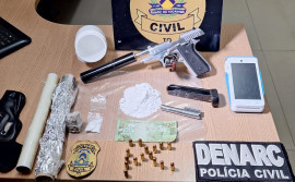 Em Araguaína, Polícia Civil apreende drogas e arma durante Operação Protetor