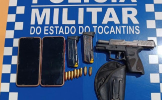 PM efetua prisão de homem por porte ilegal de arma de fogo na TO-030 em Taquaruçu