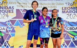 Com o apoio do Governo do Tocantins, jovem atleta de Palmas conquista cinco medalhas no Torneio Norte de Natação de Clubes