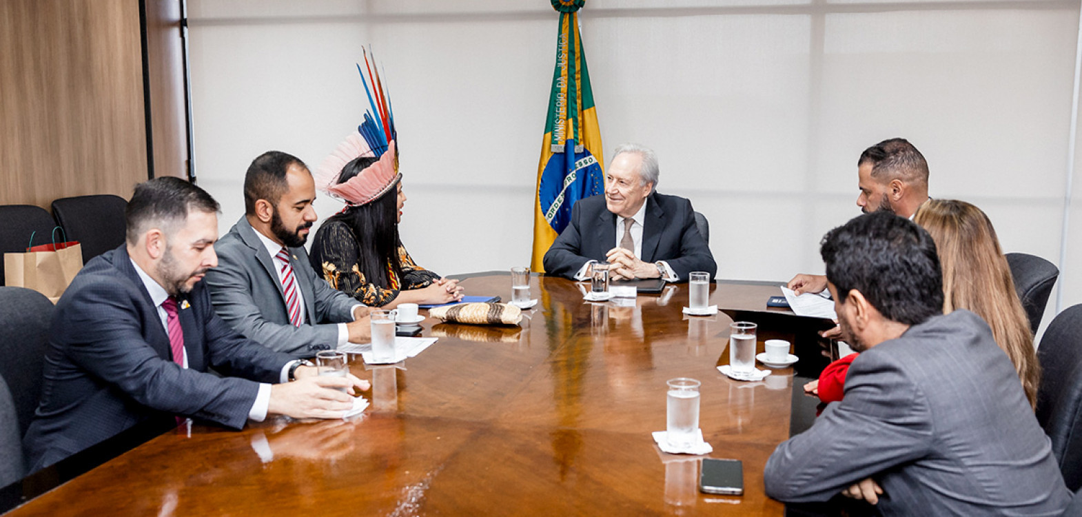 Ministro da MJSP, Ricardo Lewandowski, recebe representantes do Governo do Tocantins, do Tribunal de Justiça do Tocantins e da Defensoria Pública da União