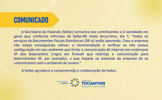 Comunicado aos contribuintes e à sociedade