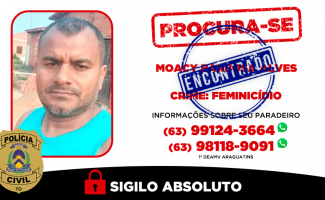 Operação Shamar: Feminicida procurado pela Polícia Civil do Tocantins é localizado e preso no Pará