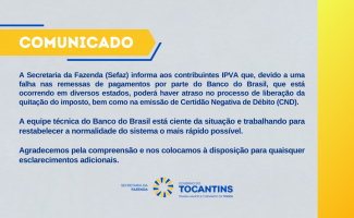 Comunicado pagamento IPVA