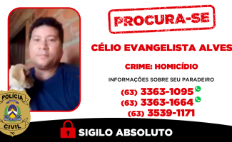 Polícia Civil do Tocantins procura suspeito de homicídio qualificado ocorrido em Rio Sono