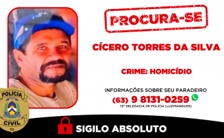 Suspeito de homicídio ocorrido em Luzimangues é procurado pela Polícia Civil do Tocantins