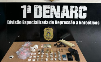 Em Palmas, Polícia Civil prende homem por tráfico de drogas e apreende armas de fogo e várias porções de maconha e cocaína 
