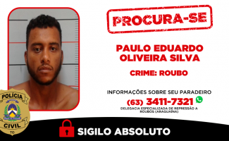Homem apontado como autor de roubos em série em Araguaína é procurado pela Polícia Civil