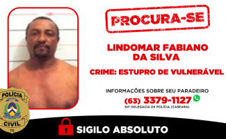 Polícia Civil do Tocantins procura homem indiciado por estupro de vulnerável ocorrido em Caseara