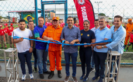 Governador Wanderlei Barbosa entrega reforma e ampliação com arena esportiva do 2º Batalhão de Bombeiros Militar, em Araguaína
