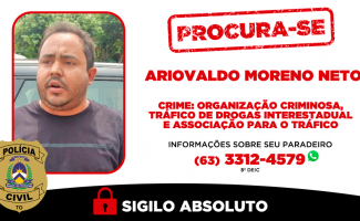 Polícia Civil procura integrante de organização criminosa já indiciado no âmbito da Operação 1ª Coríntios 15:33