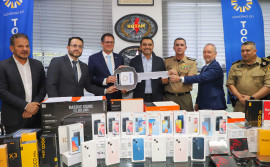 Governador Wanderlei Barbosa participa da entrega de smartphones doados pela Receita Federal à Polícia Militar