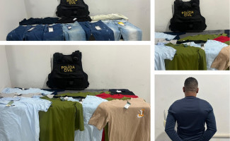 Na Capital, Polícia Civil recupera dezenas de peças de roupas furtadas de loja em Taquaralto e prende homem por receptação
