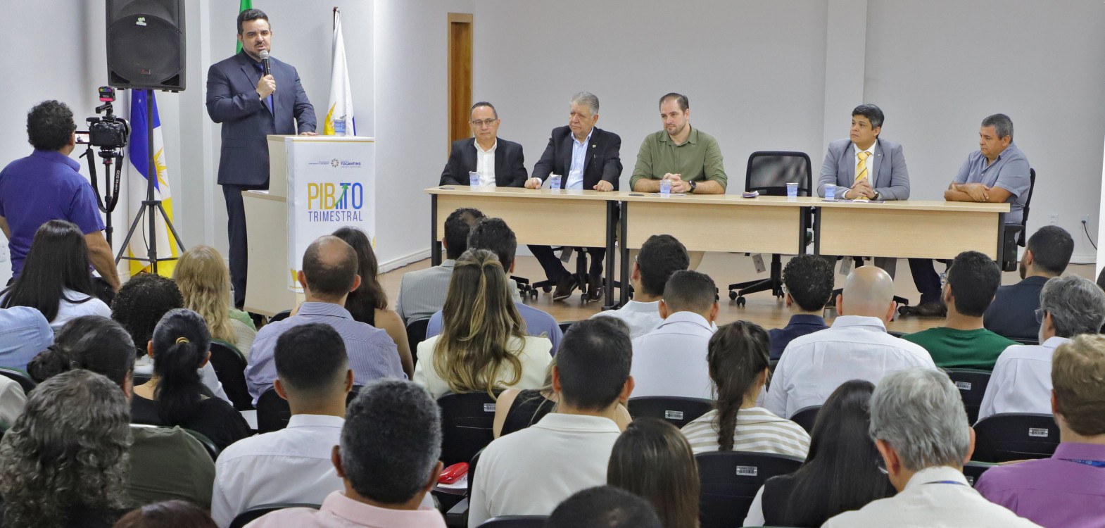 O secretário de Estado do Planejamento e Orçamento, Sergislei de Moura, apresentou os dados do PIB trimestral do Tocantins em evento na sede do Ruraltins, em Palmas