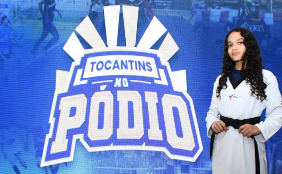 A jovem atleta de taekwondo Isabela Godinho, destaque internacional, reforça a importância do apoio do Governo do Tocantins para o desenvolvimento de talentos esportivos - Thiago Wahlbrink/Governo do Tocantins