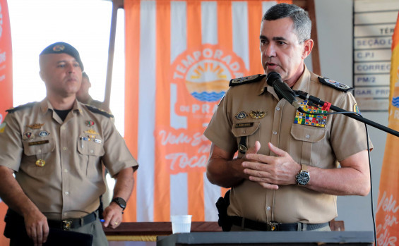 O comandante-geral da Polícia Militar do Tocantins, coronel Márcio Barbosa, falou sobre a atuação integrada como forma de garantir a ordem e a segurança dos banhistas e da população nesta temporada de praia - Felix Carneiro/Governo do Tocantins