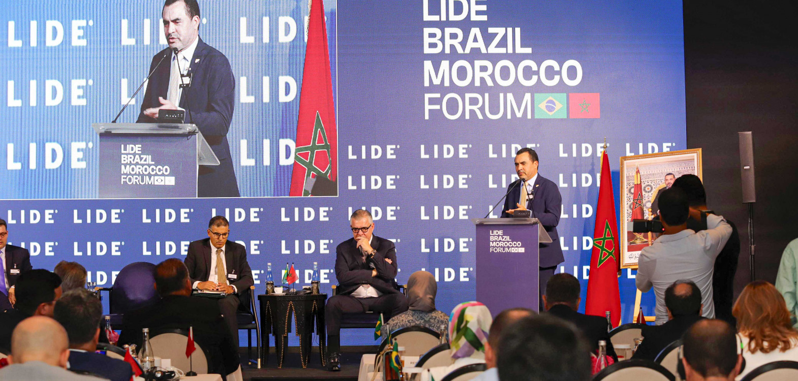 Governador Wanderlei Barbosa durante sua apresentação no painel de abertura do LIDE Brazil Morocco Forum, em Marrakech