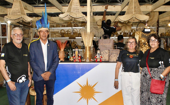 Bandeira do Tocantins sinaliza o estande que é um dos mais visitados na Fenearte - Paulo Gualberto/Governo do Tocantins