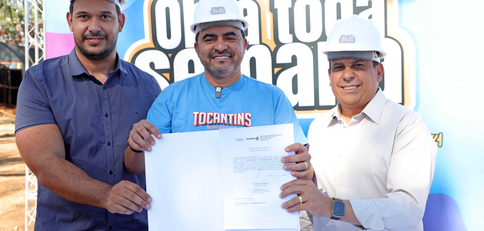 Governador Wanderlei Barbosa assina ordem de serviço que autoriza a construção da nova Escola de Tempo Integral no Jardim Aureny IV, região sul de Palmas