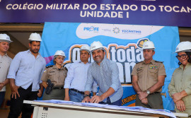 Com investimento de R$ 3 milhões, governador Wanderlei Barbosa assina Ordem de Serviço para reforma do Colégio Militar de Palmas
