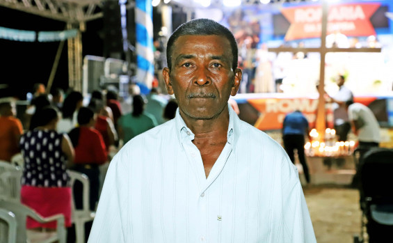 Romeiro Noá Franco de Oliveira participa da Romaria da Sucupira há décadas e reforça a importância da fé e da tradição familiar que atravessa gerações - Marcio Vieira/Governo do Tocantins