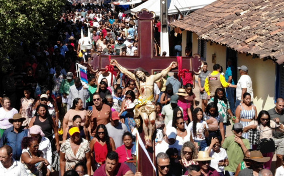 No trajeto da romaria, os fiéis contaram com ponto de apoio instalado pelo Governo do Tocantins - Adilvan Nogueira/Governo do Tocantins