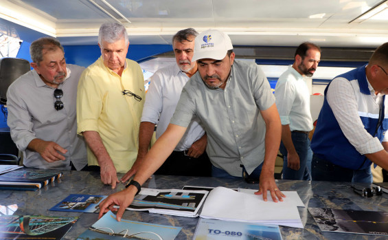 Com investimento de R$ 97 milhões, governador vistoria obras da duplicação da ponte Palmas-Luzimangues