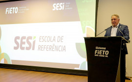Governador Laurez Moreira participa da inauguração da Escola Sesi de Referência e ressalta importância das parcerias para qualificação dos tocantinenses