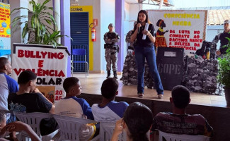Em Conceição do Tocantins, Polícia Civil em parceria com o Grupo de Operações Penitenciárias Especiais realiza palestras sobre bullying e violência escolar 