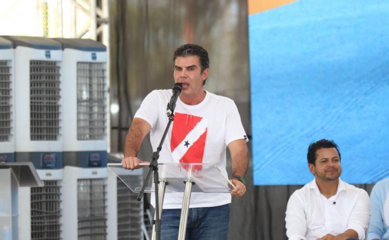 Governador do Pará, Helder Barbalho, ressalta que a obra consolida o Tocantins e o Pará como um importante elo de integração entre a região Norte e o restante do país - Ademir dos Anjos/Governo do Tocantins