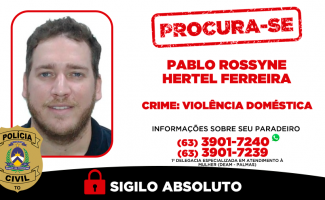 Em Palmas, Polícia Civil procura investigado com mandado de prisão preventiva por crimes praticados no contexto da Lei Maria da Penha
