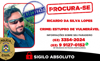 Homem foragido da Justiça do Tocantins por estupro de vulnerável é encontrado e preso no Pará
