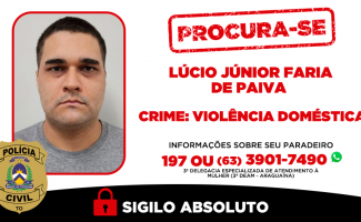 Polícia Civil procura homem investigado por violência doméstica e com mandado de prisão em aberto em Araguaína