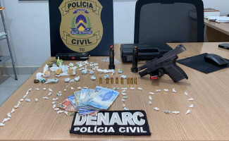 Em Araguaína, Polícia Civil prende casal do tráfico, apreende entorpecentes e uma pistola municiada 
