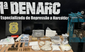 Em Palmas, Polícia Civil desarticula laboratório de refino de drogas, prende traficante e apreende arma de fogo e grande quantidade de entorpecentes