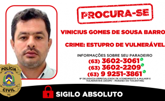 Polícia Civil procura foragido condenado por estupro de vulnerável em Paraíso do Tocantins