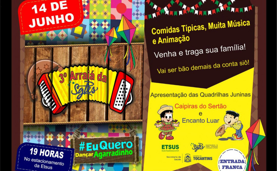 O arraiá será animado pelos Capiras  do Sertão  e Encanto do Luar