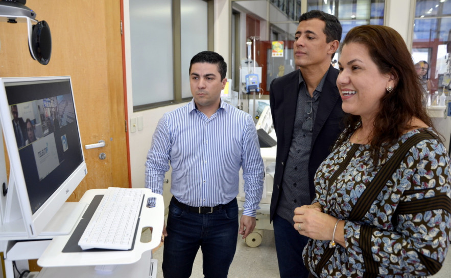 O Secretário de Estado da Saúde, Renato Jayme, participou da 1ª primeira videoconferência do Projeto de Telemedicina Pediátrica.