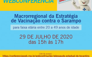 Saúde realizará webconferência com orientações sobre prorrogação da vacinação contra o sarampo
