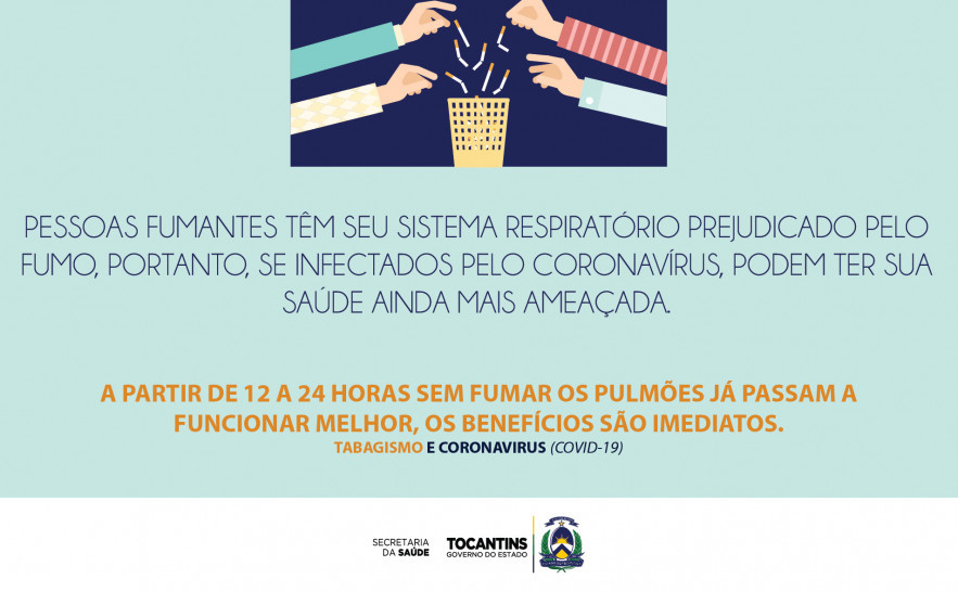 A Secretaria da Saúde aproveita para alertar que todas as formas de consumo de tabaco oferecem riscos à saúde