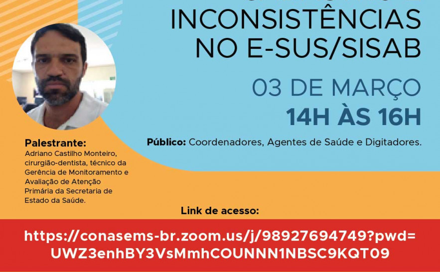 Encontro virtual será realizado dia 03 de março, das 14h às 16h, e é destinado aos servidores das secretarias municipais de saúde do Tocantins.